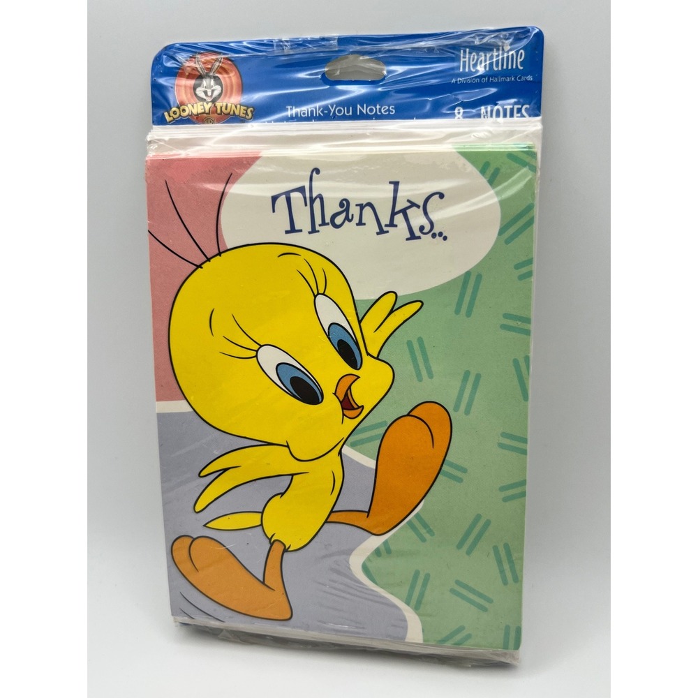 Vintage‎ Looney Tunes Tweety Bird Thank You Note Cards Sealed (8) Heartline 90s